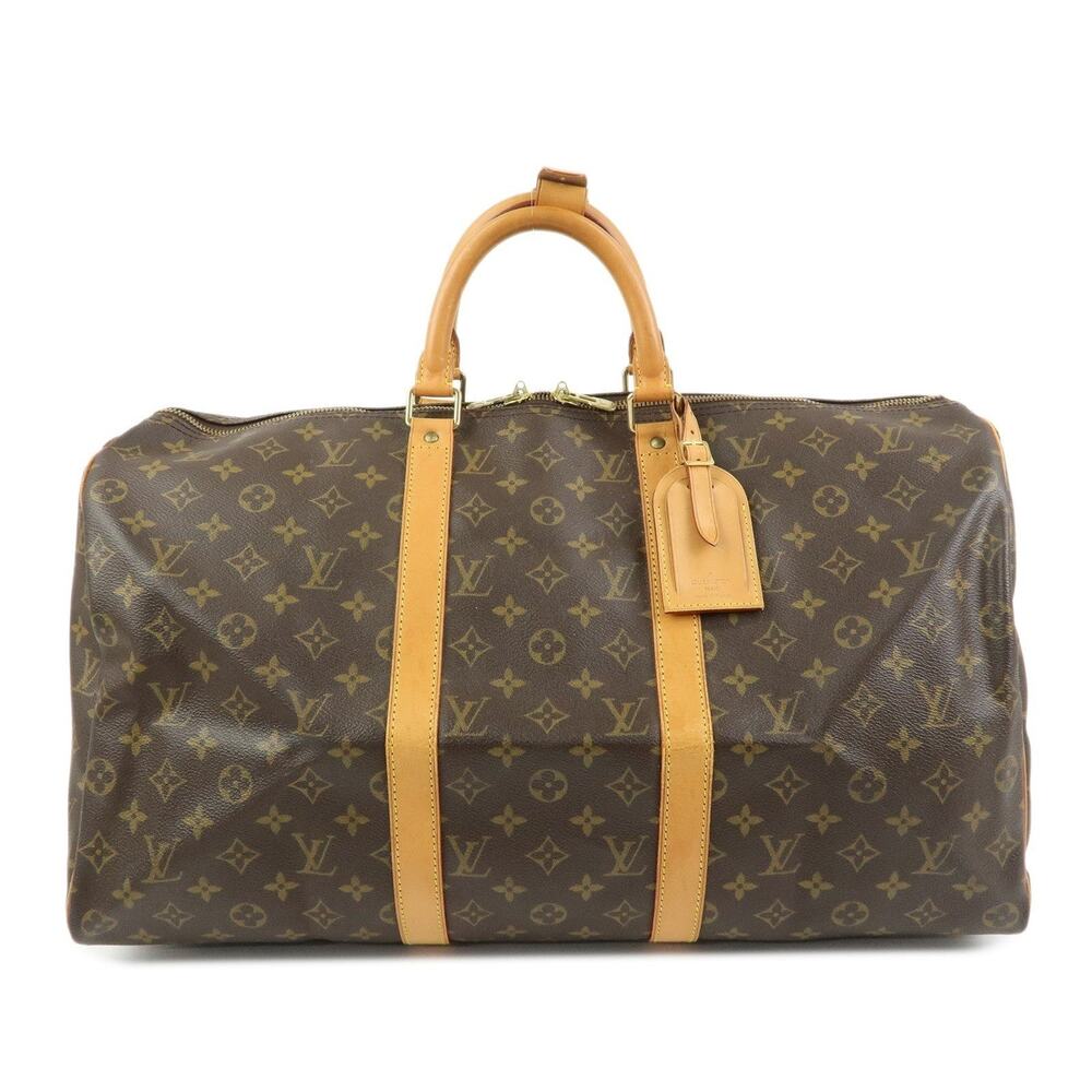 Louis Vuitton Monogram Keepall 50 Boston Bag Brown